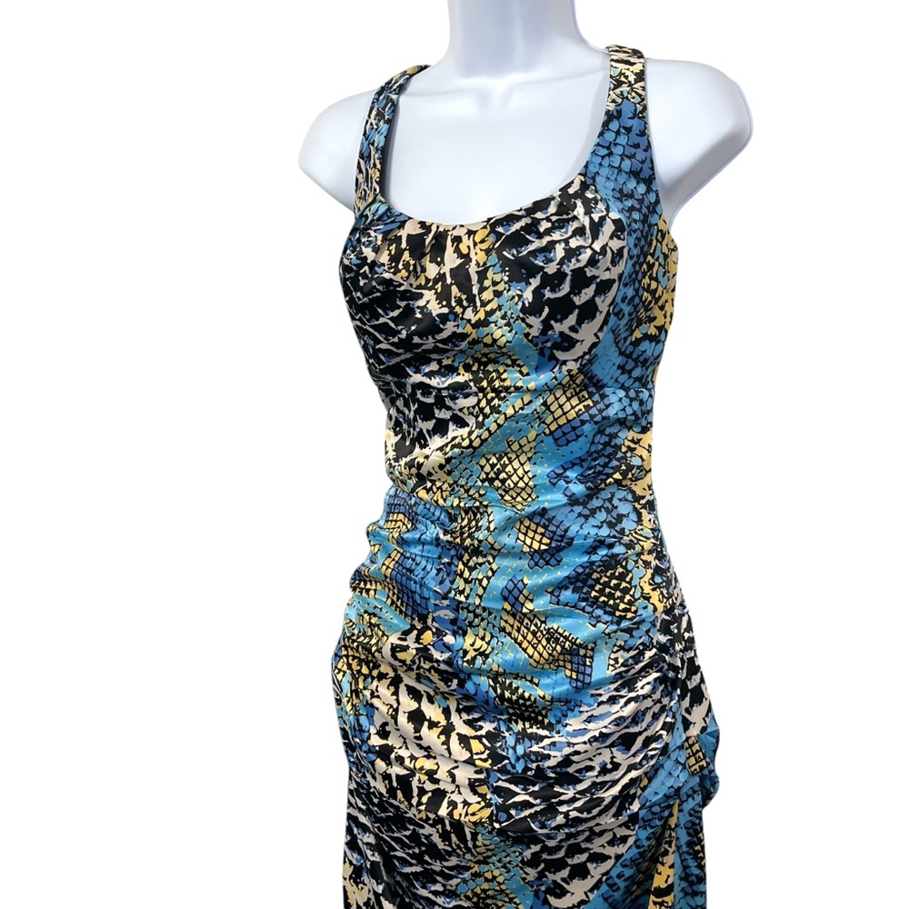 Signature by Sangria Snakeprint Ruched Dress - Picture 3 of 9